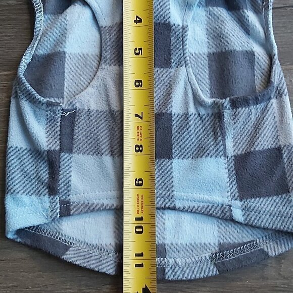 Born To Be Loved Blue/Gray/Black Buffalo Plaid Pullover Dog Shirt W/D-Ring - M - Picture 4 of 6